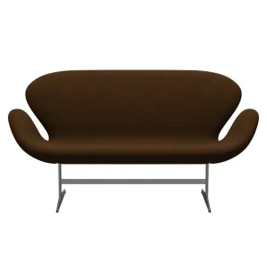 Fritz Hansen Swan™ Sofa 2 Seater, Silver Grey/Hallingdal Brown