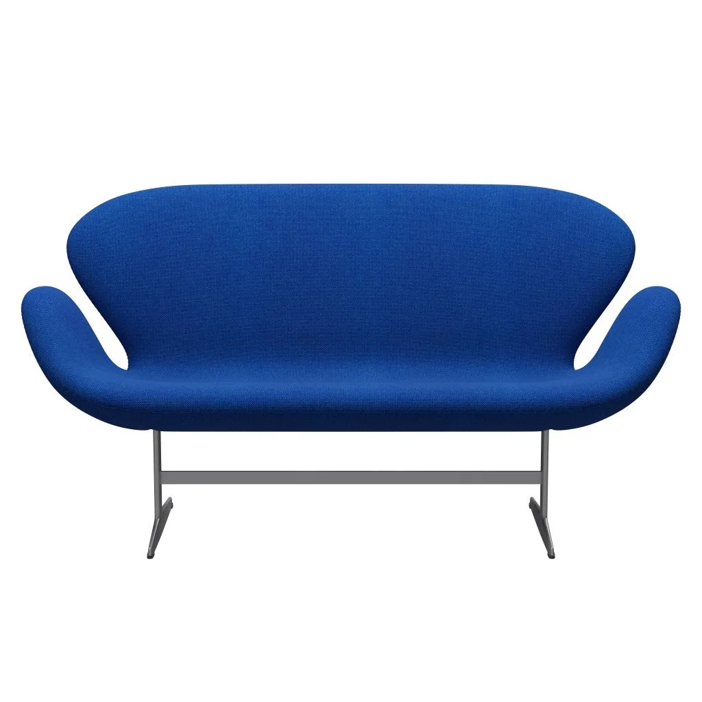 Fritz Hansen Swan™ Sofa 2 Seater, Silver Grey/Hallingdal Coral Blue