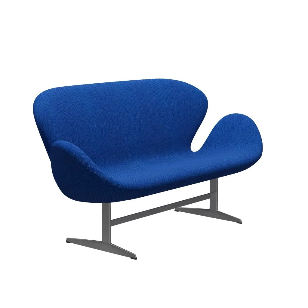 Fritz Hansen Swan™ Sofa 2 Seater, Silver Grey/Hallingdal Coral Blue