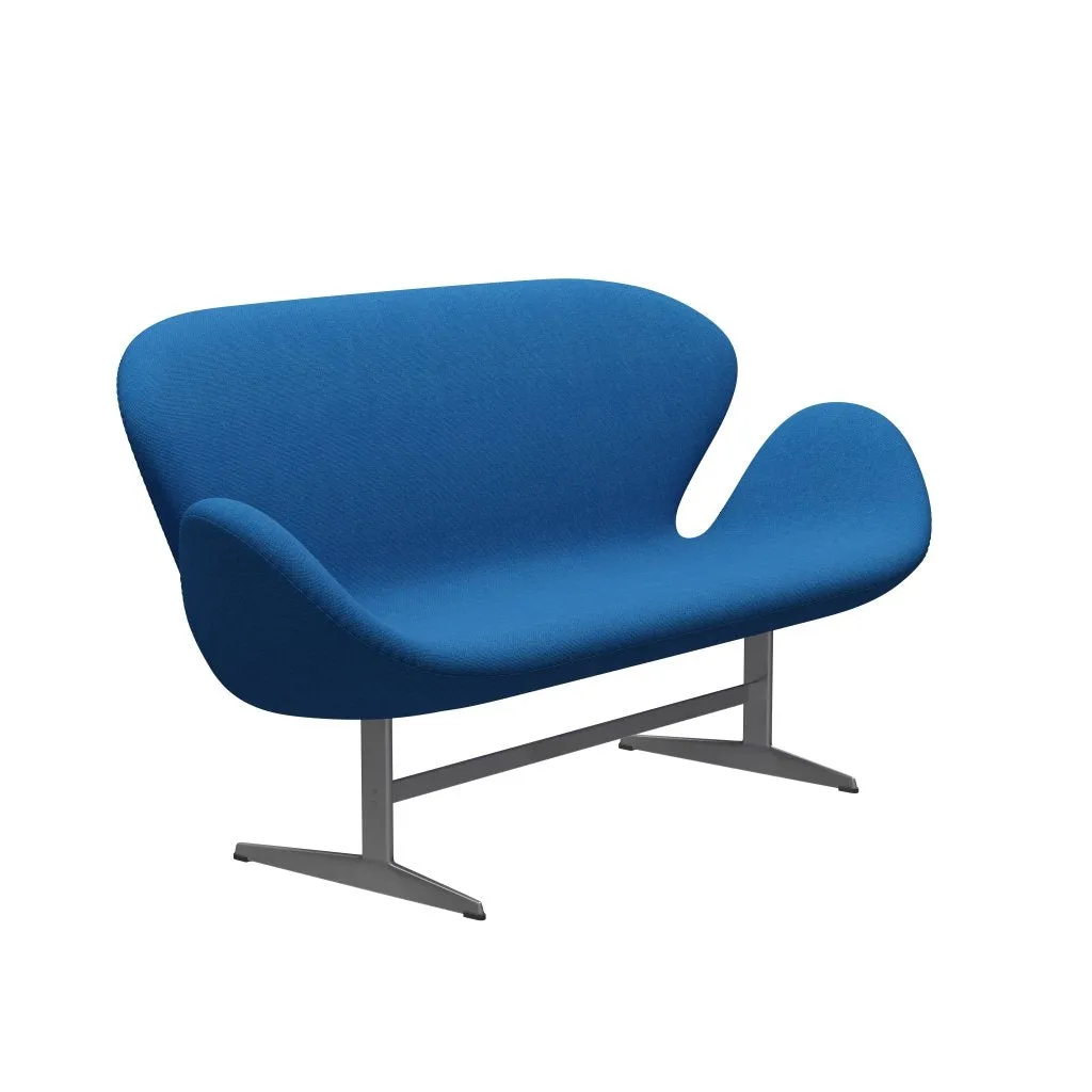 Fritz Hansen Swan™ Sofa 2 Seater, Silver Grey/Hallingdal Light Blue