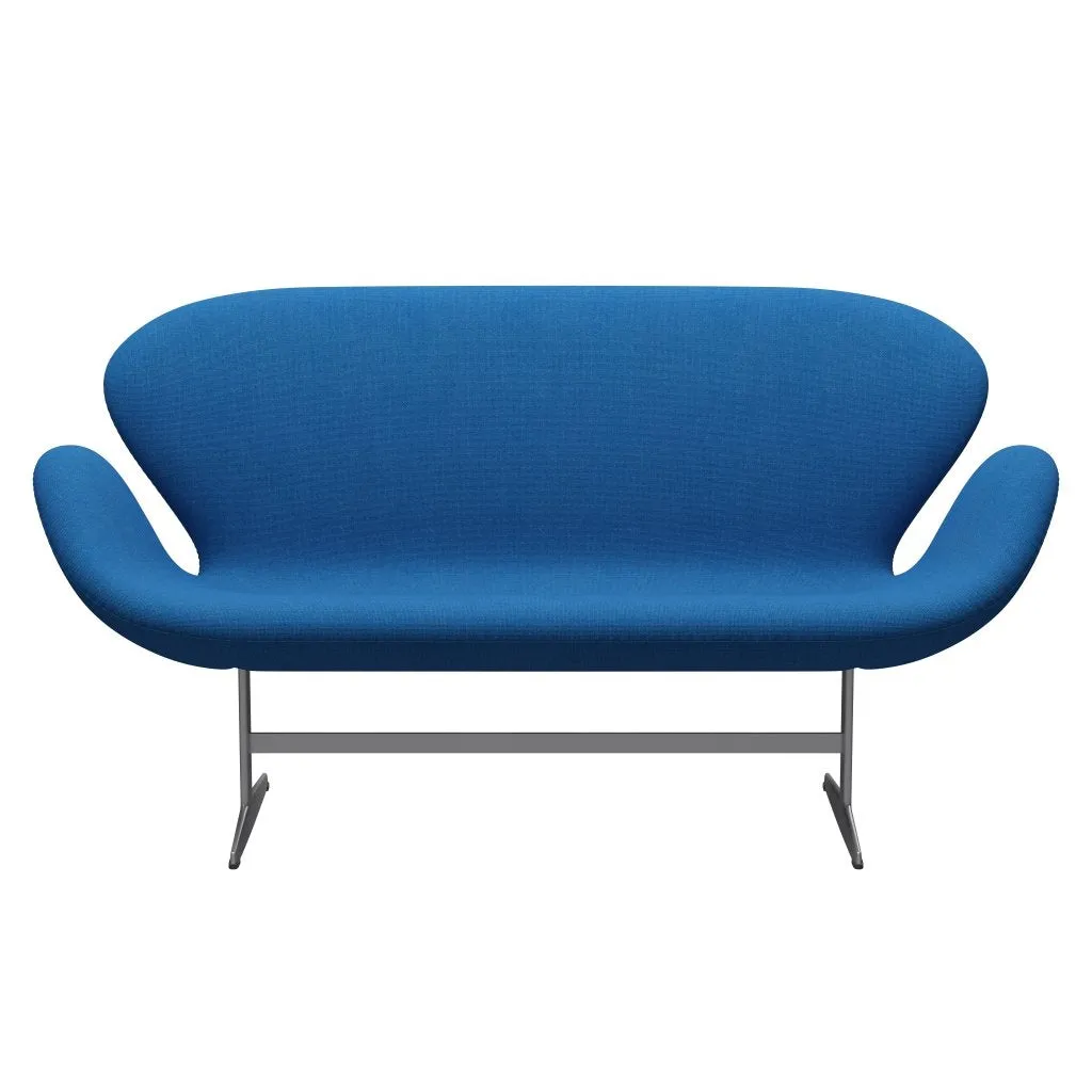 Fritz Hansen Swan™ Sofa 2 Seater, Silver Grey/Hallingdal Light Blue