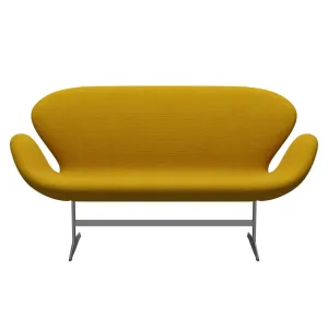 Fritz Hansen Swan™ Sofa 2 Seater, Silver Grey/Hallingdal Mustard