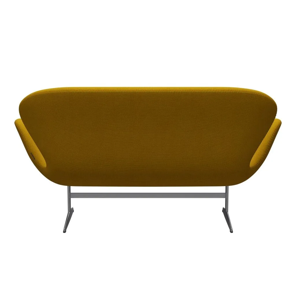 Fritz Hansen Swan™ Sofa 2 Seater, Silver Grey/Hallingdal Mustard