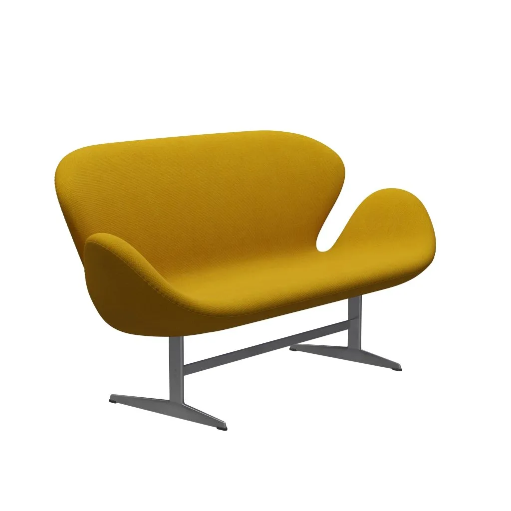 Fritz Hansen Swan™ Sofa 2 Seater, Silver Grey/Hallingdal Mustard