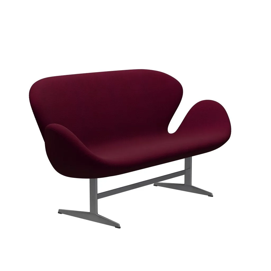 Fritz Hansen Swan™ Sofa 2 Seater, Silver Grey/Hallingdal Pink Dark