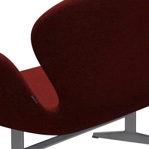 Fritz Hansen Swan™ Sofa 2 Seater, Silver Grey/Hallingdal Red/Black