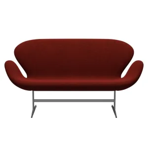 Fritz Hansen Swan™ Sofa 2 Seater, Silver Grey/Hallingdal Red/Black