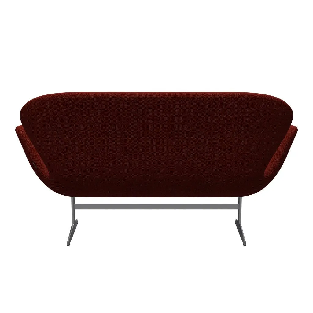 Fritz Hansen Swan™ Sofa 2 Seater, Silver Grey/Hallingdal Red/Black