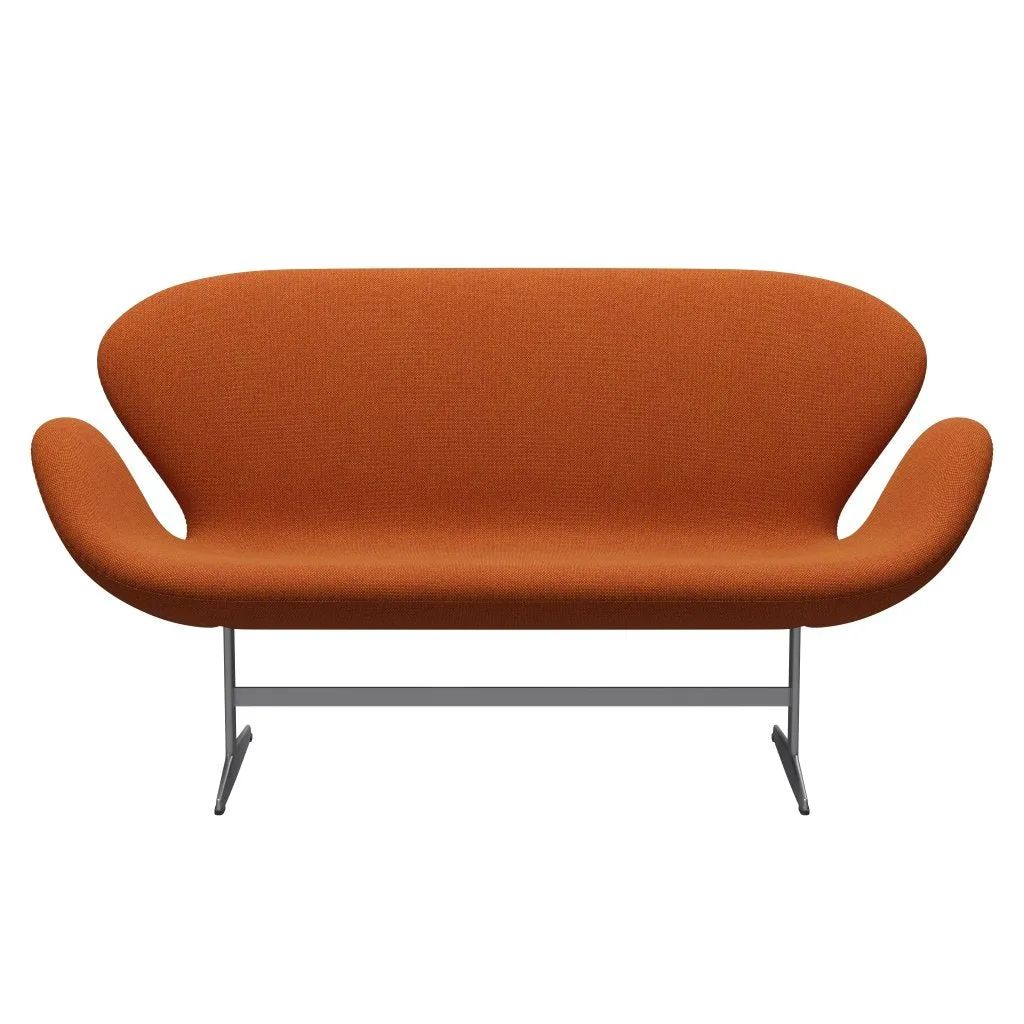 Fritz Hansen Swan™ Sofa 2 Seater, Silver Grey/Hallingdal Red/Curry