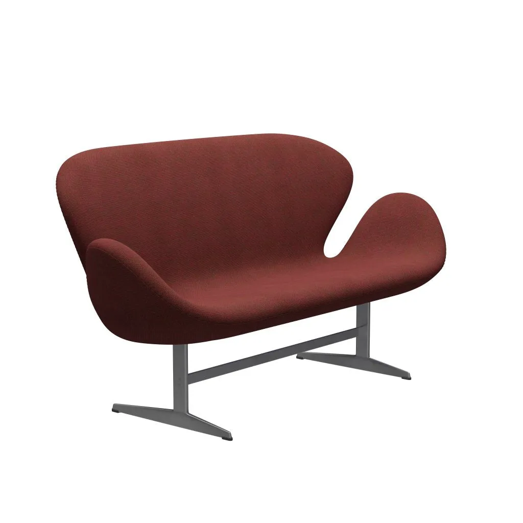 Fritz Hansen Swan™ Sofa 2 Seater, Silver Grey/Hallingdal Red/Green