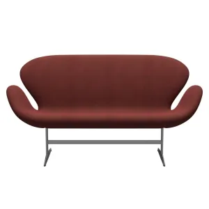 Fritz Hansen Swan™ Sofa 2 Seater, Silver Grey/Hallingdal Red/Green