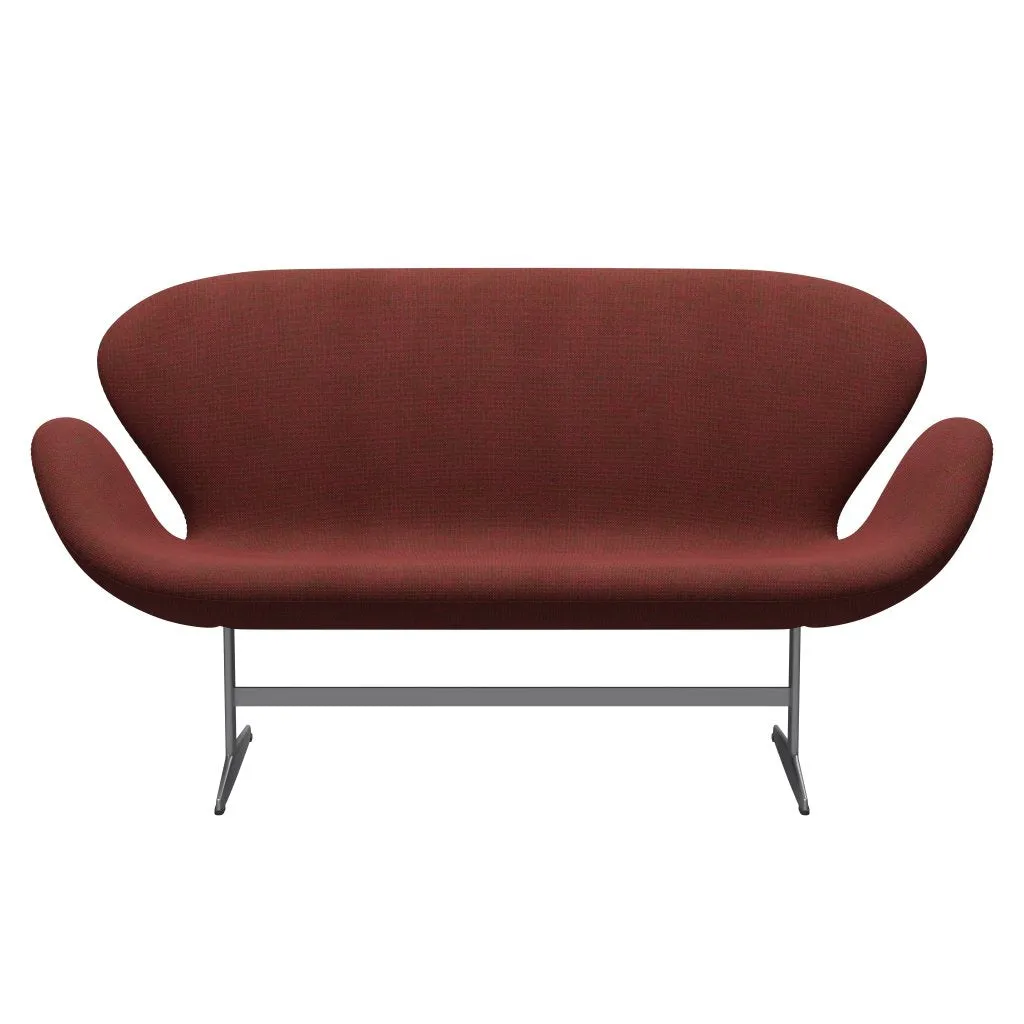 Fritz Hansen Swan™ Sofa 2 Seater, Silver Grey/Hallingdal Red/Green