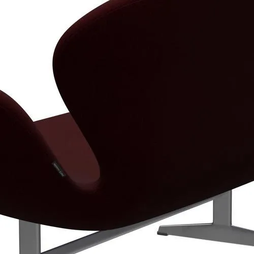 Fritz Hansen Swan™ Sofa 2 Seater, Silver Grey/Hallingdal Wine Red