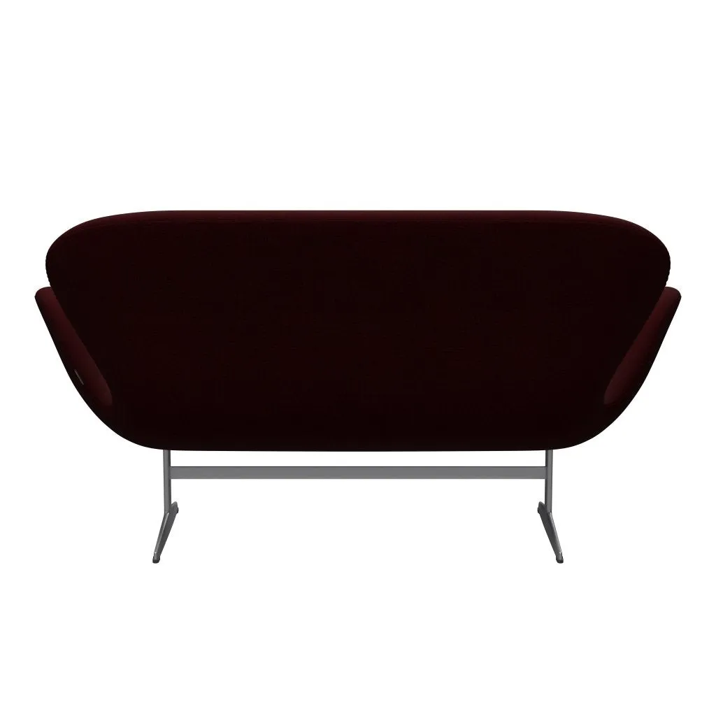 Fritz Hansen Swan™ Sofa 2 Seater, Silver Grey/Hallingdal Wine Red
