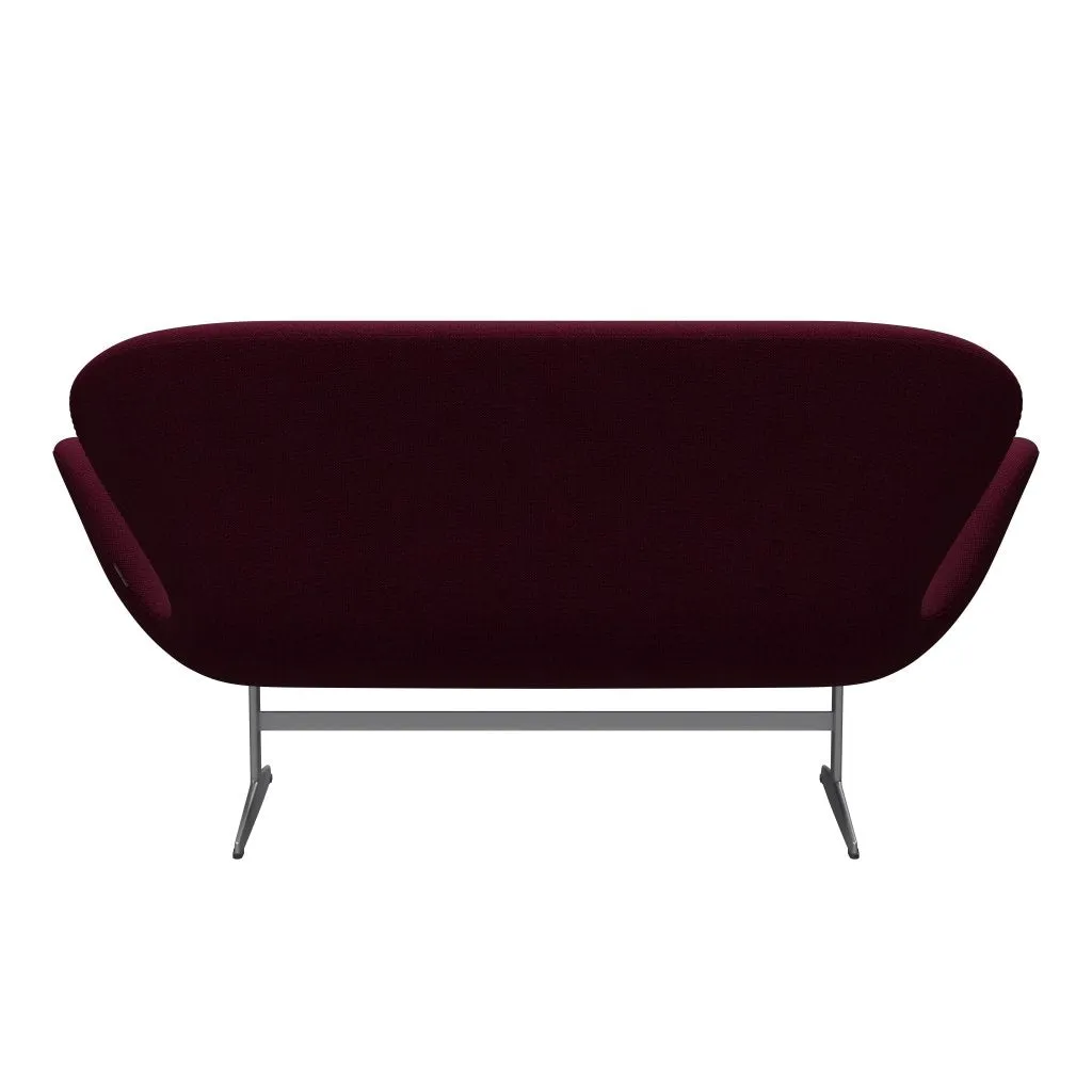 Fritz Hansen Swan™ Sofa 2 Seater, Silver Grey/Hallingdal Wine Red/Violet