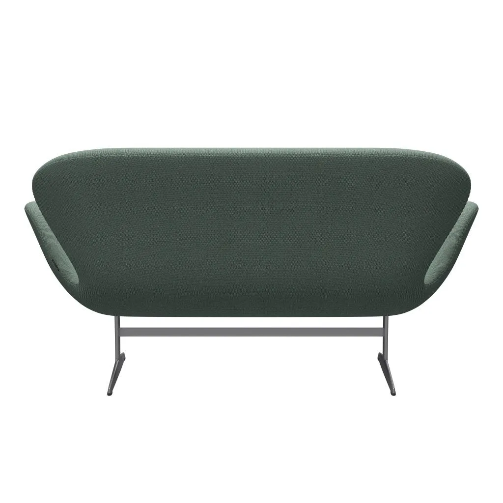 Fritz Hansen Swan™ Sofa 2 Seater, Silver Grey/Re Wool Aqua/Natural