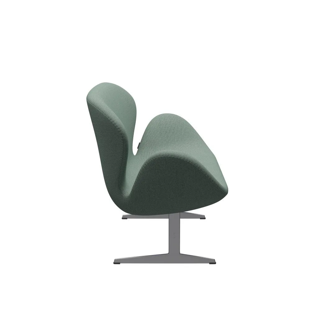 Fritz Hansen Swan™ Sofa 2 Seater, Silver Grey/Re Wool Aqua/Natural