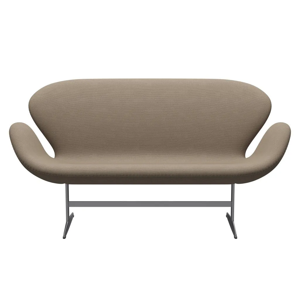 Fritz Hansen Swan™ Sofa 2 Seater, Silver Grey/Re Wool Beige/Natural