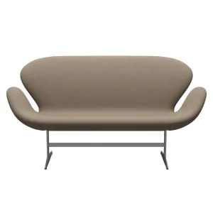 Fritz Hansen Swan™ Sofa 2 Seater, Silver Grey/Re Wool Beige/Natural