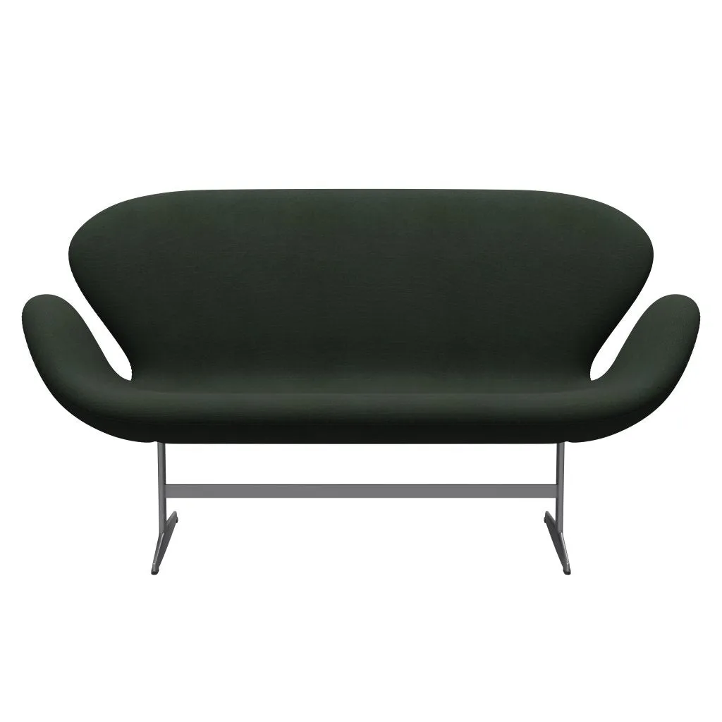 Fritz Hansen Swan™ Sofa 2 Seater, Silver Grey/Steelcut Dark Army Green