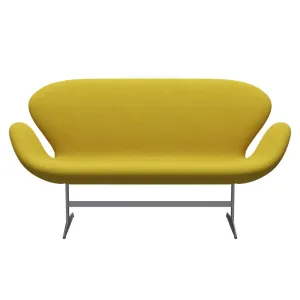 Fritz Hansen Swan™ Sofa 2 Seater, Silver Grey/Steelcut Light Green/Yellow
