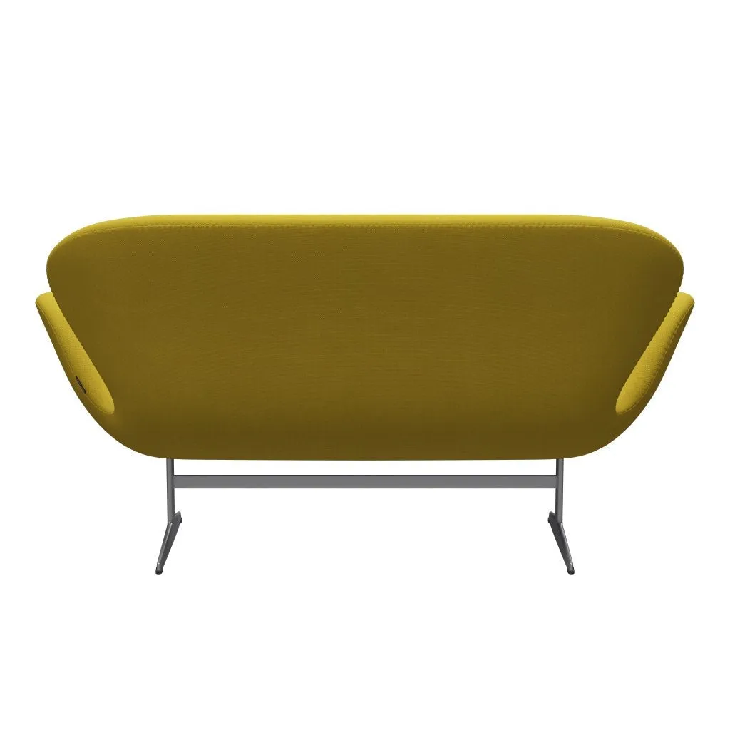 Fritz Hansen Swan™ Sofa 2 Seater, Silver Grey/Steelcut Light Green/Yellow
