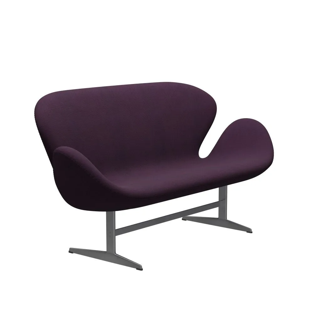 Fritz Hansen Swan™ Sofa 2 Seater, Silver Grey/Steelcut Medium Violet