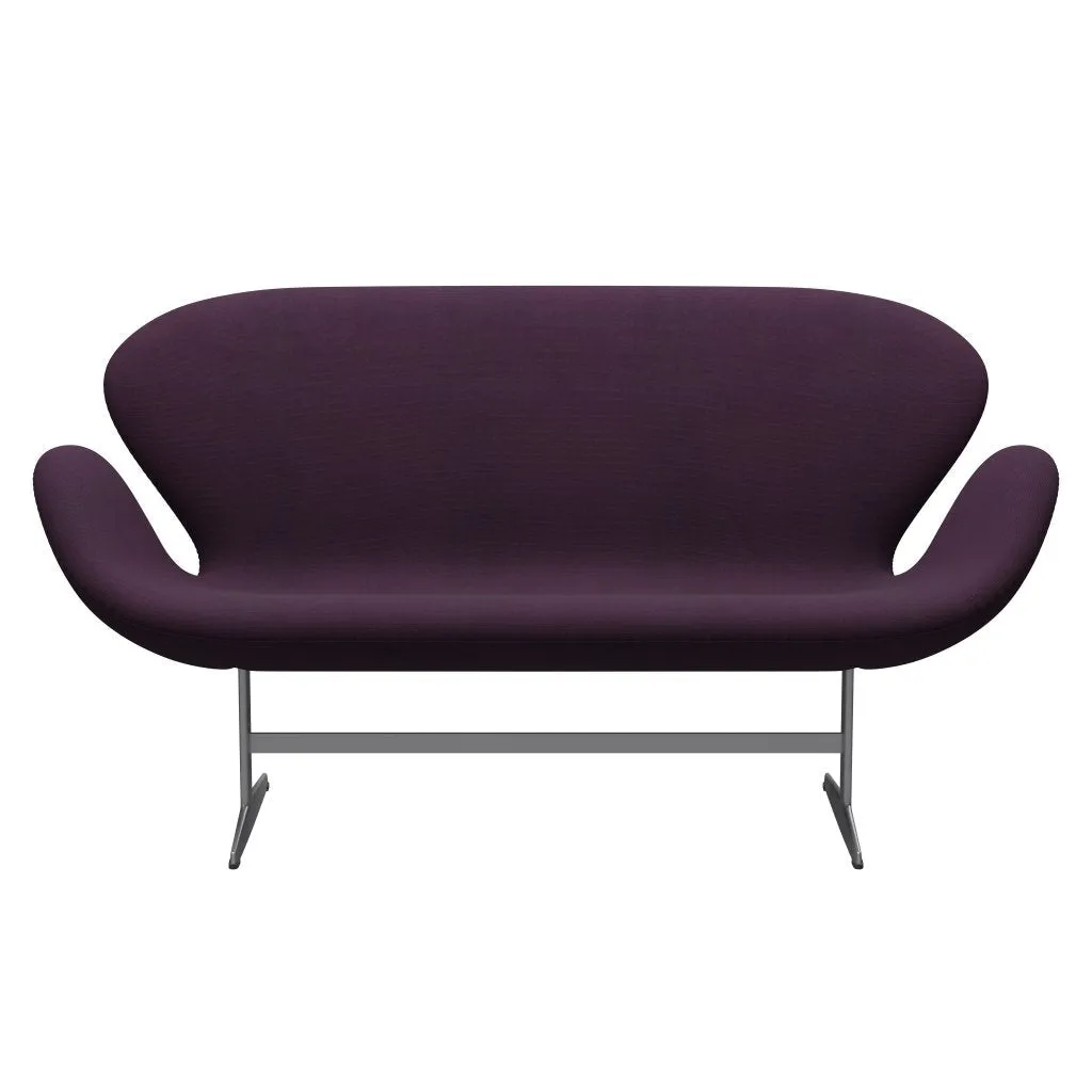 Fritz Hansen Swan™ Sofa 2 Seater, Silver Grey/Steelcut Medium Violet