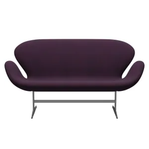 Fritz Hansen Swan™ Sofa 2 Seater, Silver Grey/Steelcut Medium Violet