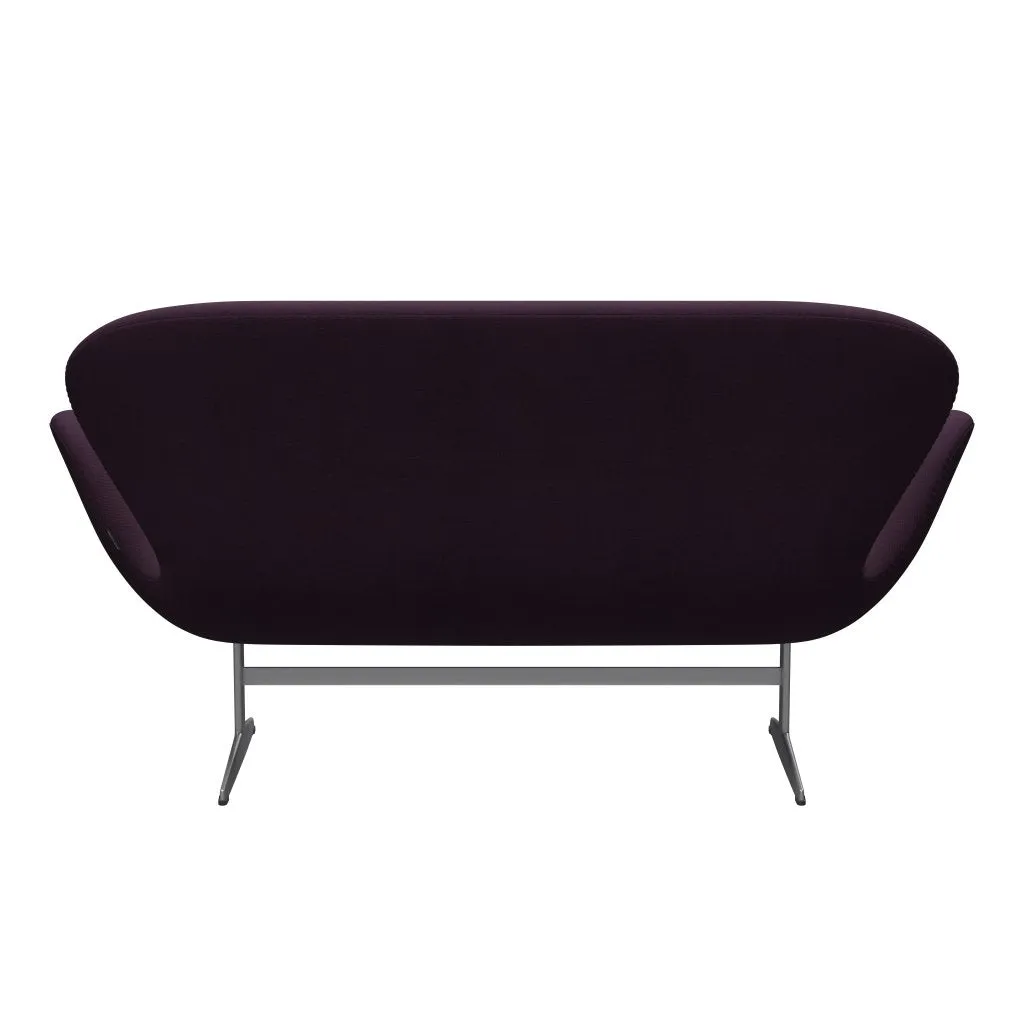 Fritz Hansen Swan™ Sofa 2 Seater, Silver Grey/Steelcut Medium Violet