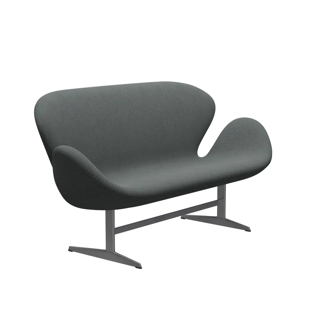 Fritz Hansen Swan™ Sofa 2 Seater, Silver Grey/Steelcut Trio Coal