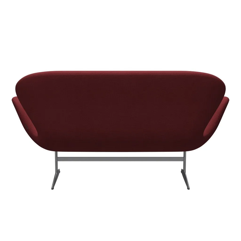 Fritz Hansen Swan™ Sofa 2 Seater, Silver Grey/Steelcut Trio Dark Red