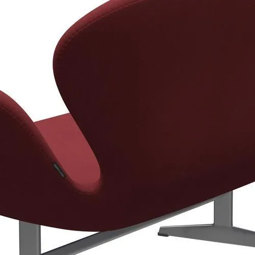 Fritz Hansen Swan™ Sofa 2 Seater, Silver Grey/Steelcut Trio Dark Red