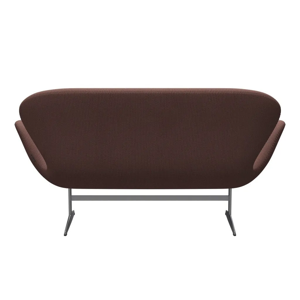 Fritz Hansen Swan™ Sofa 2 Seater, Silver Grey/Steelcut Trio Light Brown & Red/Green