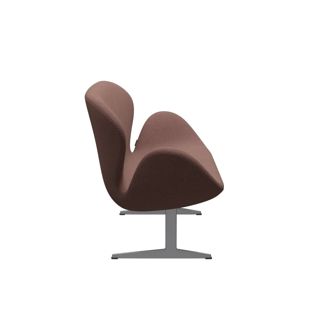 Fritz Hansen Swan™ Sofa 2 Seater, Silver Grey/Steelcut Trio Light Brown & Red/Green