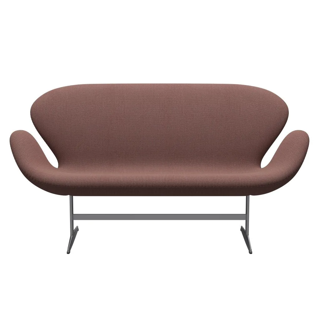Fritz Hansen Swan™ Sofa 2 Seater, Silver Grey/Steelcut Trio Light Brown & Red/Green