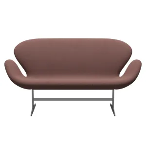 Fritz Hansen Swan™ Sofa 2 Seater, Silver Grey/Steelcut Trio Light Brown & Red/Green