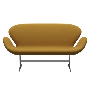 Fritz Hansen Swan™ Sofa 2 Seater, Silver Grey/Steelcut Trio Mustard Dark