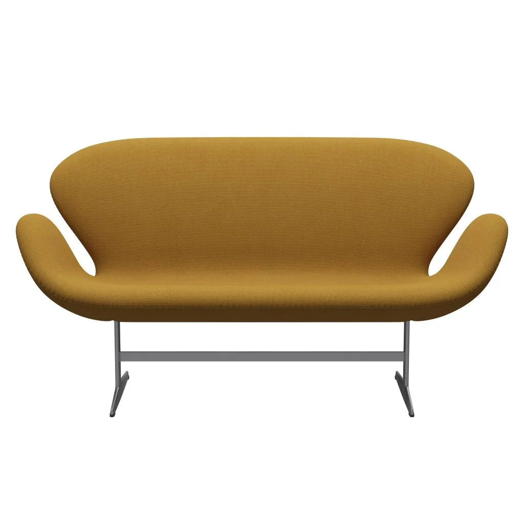 Fritz Hansen Swan™ Sofa 2 Seater, Silver Grey/Steelcut Trio Mustard Dark
