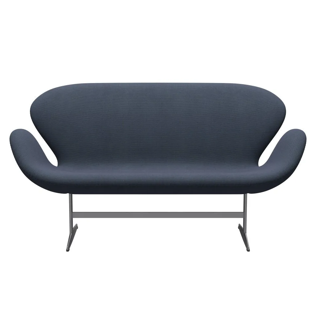 Fritz Hansen Swan™ Sofa 2 Seater, Silver Grey/Steelcut Trio Olive Green/Turquoise