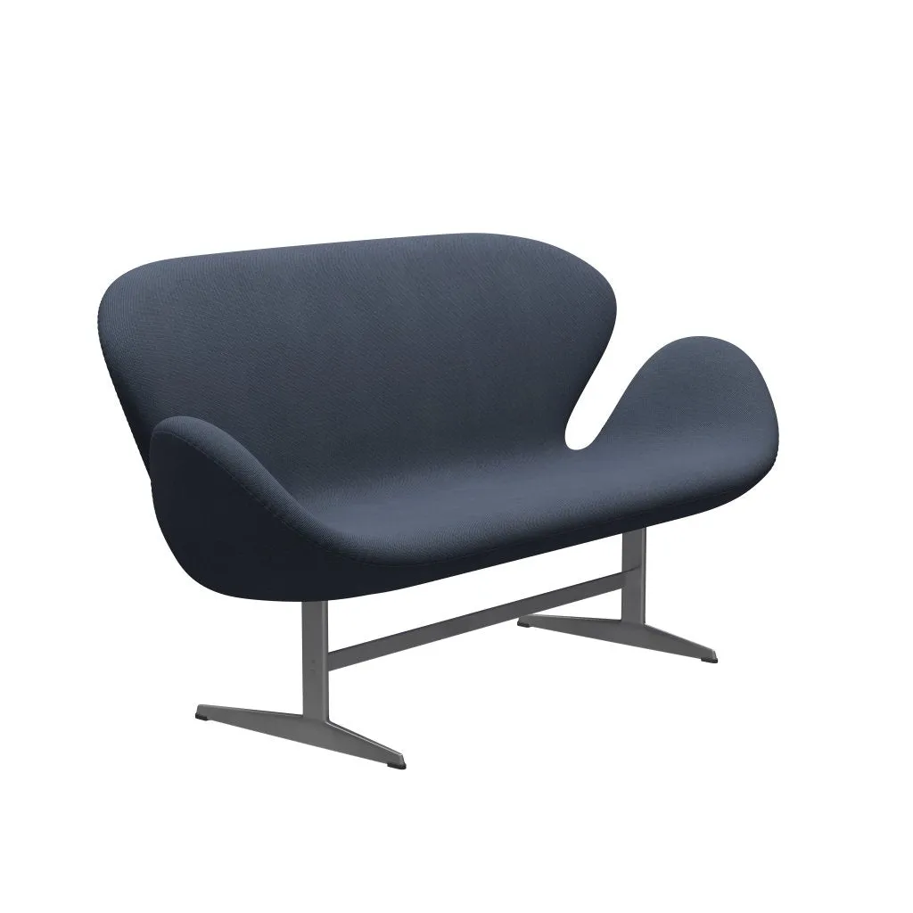 Fritz Hansen Swan™ Sofa 2 Seater, Silver Grey/Steelcut Trio Olive Green/Turquoise