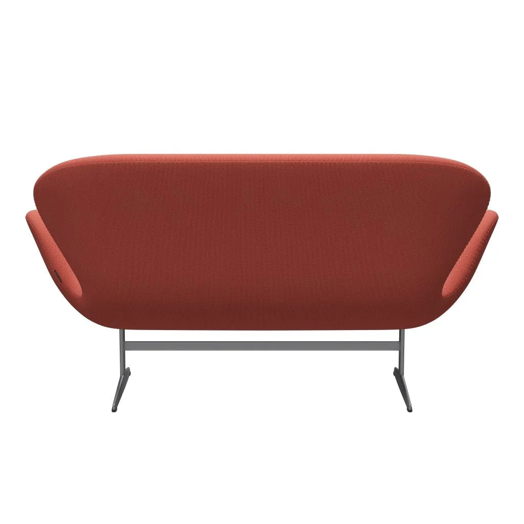 Fritz Hansen Swan™ Sofa 2 Seater, Silver Grey/Steelcut Trio Pink/Orange