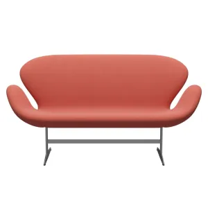 Fritz Hansen Swan™ Sofa 2 Seater, Silver Grey/Steelcut Trio Pink/Orange