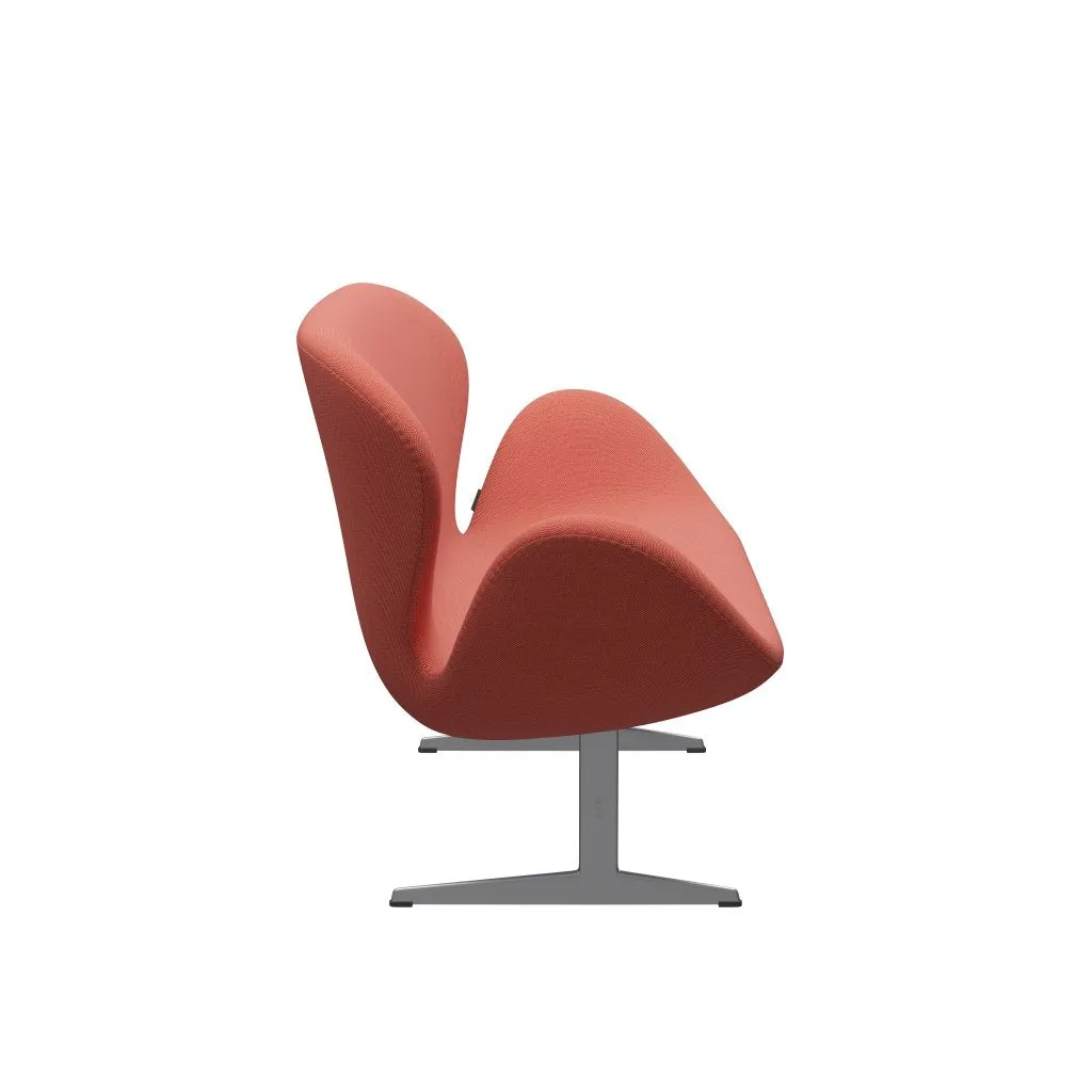 Fritz Hansen Swan™ Sofa 2 Seater, Silver Grey/Steelcut Trio Pink/Orange