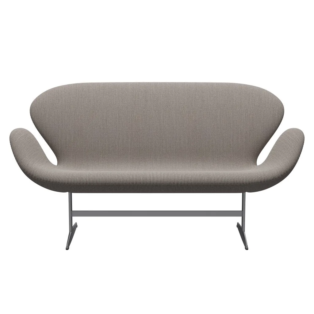 Fritz Hansen Swan™ Sofa 2 Seater, Silver Grey/Steelcut Trio Pink/White/Black