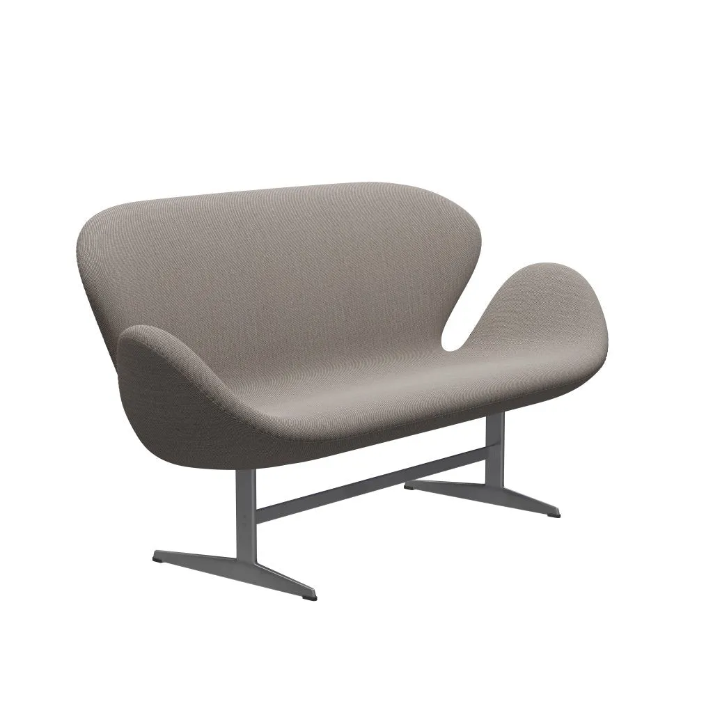 Fritz Hansen Swan™ Sofa 2 Seater, Silver Grey/Steelcut Trio Pink/White/Black