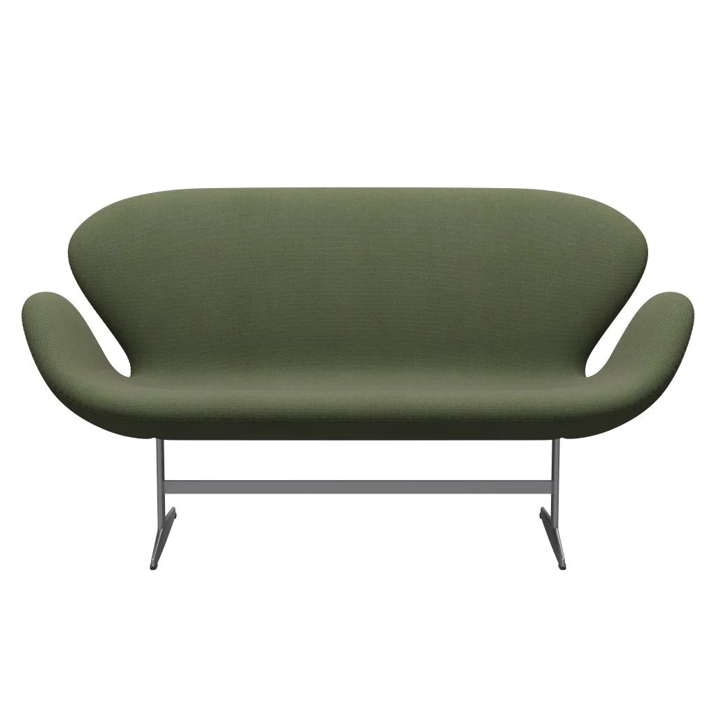 Fritz Hansen Swan™ Sofa 2 Seater, Silver Grey/Steelcut Trio Soft Green