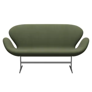 Fritz Hansen Swan™ Sofa 2 Seater, Silver Grey/Steelcut Trio Soft Green
