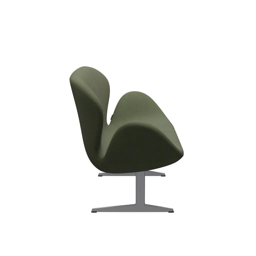Fritz Hansen Swan™ Sofa 2 Seater, Silver Grey/Steelcut Trio Soft Green