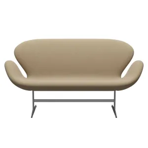 Fritz Hansen Swan™ Sofa 2 Seater, Silver Grey/Steelcut Trio Soft Yellow